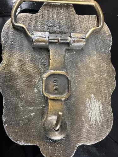 Vintage BRASS horse Belt Buckle STALLION 3"x2.3" Solid Brass RARE - Picture 6 of 15