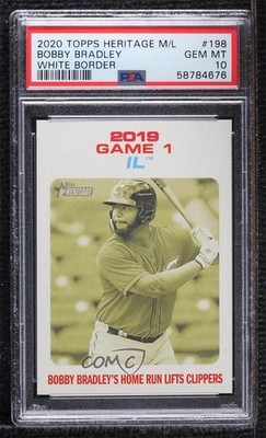2020 Topps Heritage Minor League Edition White 5/50 Bobby Bradley Rookie RC 0h2x