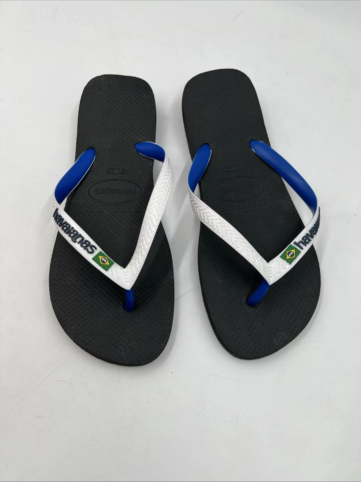 Sandalia Havaianas Mujer Bandera Brasil Slide Chanclas Negra Talla 11/12 EE. UU., 43/44 UE Foto 2 de 4