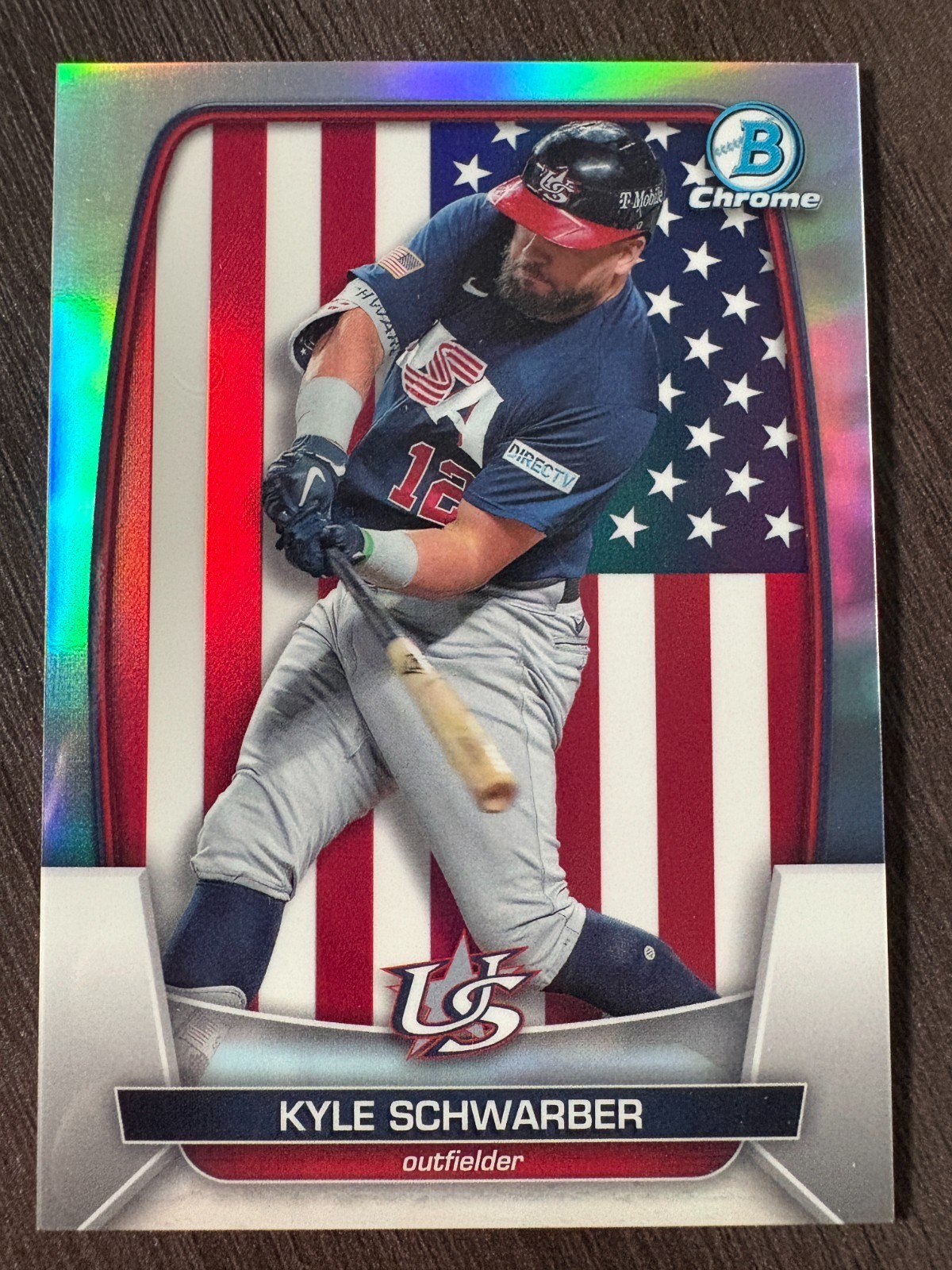 2023 Bowman Chrome Kyle Schwarber #WBC-89 WBC Flag Variations Refractor /499
