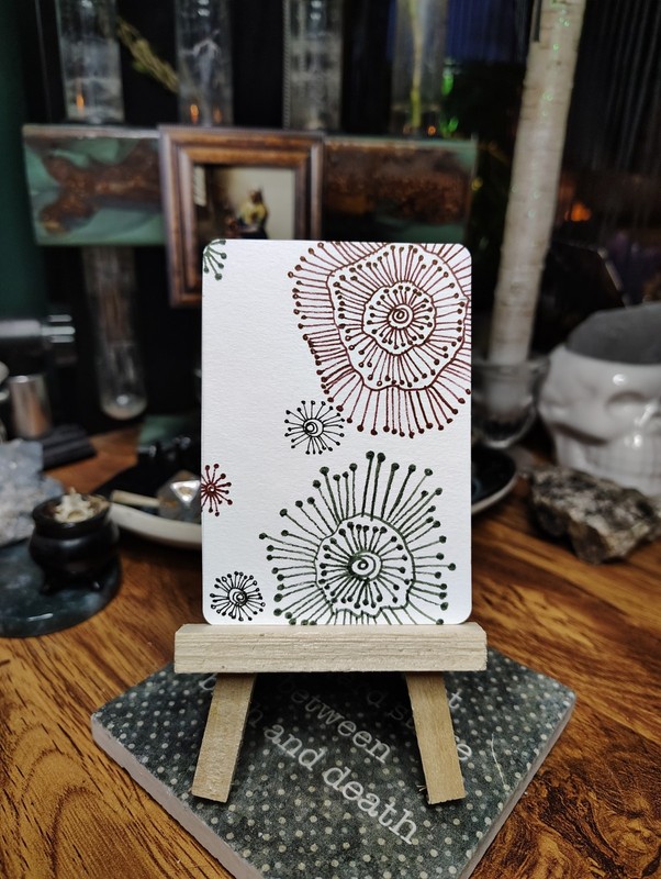 ACEO- ORIGINAL Ink Drawing- Zentangle Flowers 6/9- gretch_elise_art