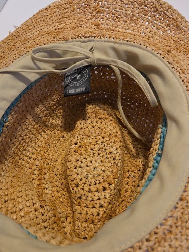 WALLAROO HAT COMPANY Women’s Tahiti Cowboy W/Turquoise Bead Trim Natural Raffia - Picture 10 of 14