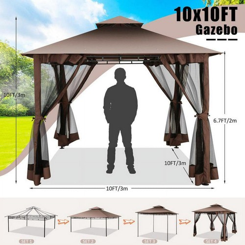 SANOPY 10' x 10' Gazebo Canopy – Waterproof Patio Shelter with Mosquito - Picture 4 of 9