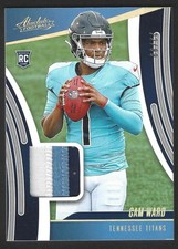 Cam Ward 2025 Panini Absolute Rookie Materials Patch Gold /99 Titans