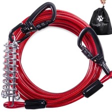 Heavy Duty Tie Out Cable for Dogs, 20FT Dog Leads for Yard Chew Proof, Suitab...