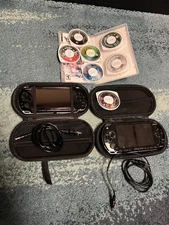 PSP-3000 and 1000 with USB Charger Cables and Game Lot - J'eanne D'arc and other