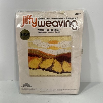 1977 Jiffy Weaving Kit ''Country Sunrise'' Needlework Craft Sunset Designs Sky