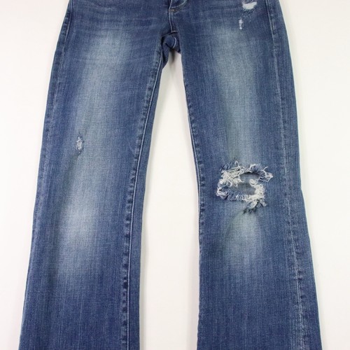 Lucky Brand Lil Maggie Jeans Women 0/25 Blue Bootcut Distressed Low Rise 28x34 - Picture 2 of 15