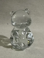 Vintage Fenton Glass Birthstone Bear April Faux Diamond Heart