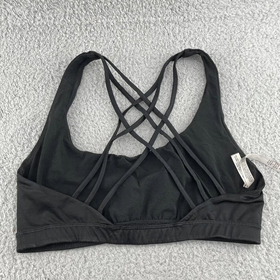 Sujetador deportivo Victoria Secret para mujer mediano negro plateado cruzado camiseta sin mangas ropa deportiva Foto 2 de 4