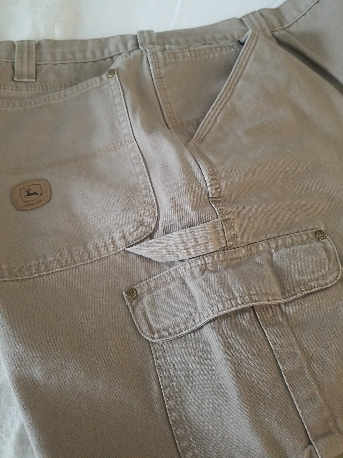 Mens JOHN DEERE Carpenter Cargo Shorts size 42 Kahki … Gem