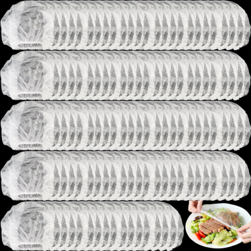 200PCS Disposable Plastic Food Cover Wrap Elastic Food Lids Refrigerator Fruit F