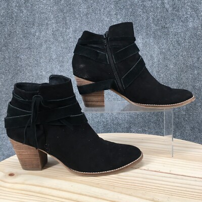 Dv8 Dolce Vita Boots Womens 12 Heels Side Zip Ankle Booties Black Suede Casual