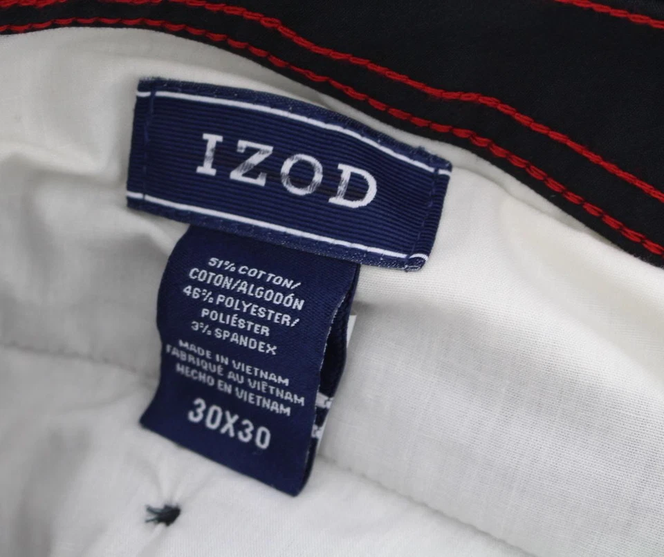 Pantalones de golf IZOD para hombre Performance 5 bolsillos frente plano elástico microfibra pantalón Foto 2 de 4