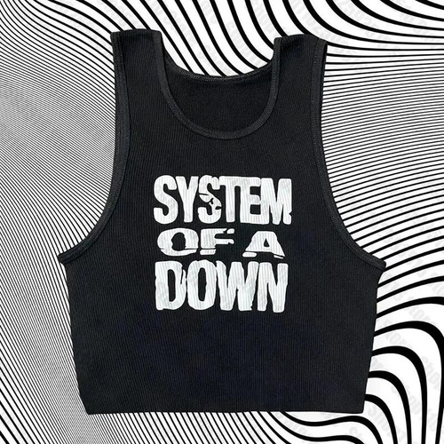 letter graphics Striped Girl Sexy Fashion Sleeveless Shoulder Slim Fit camisetas