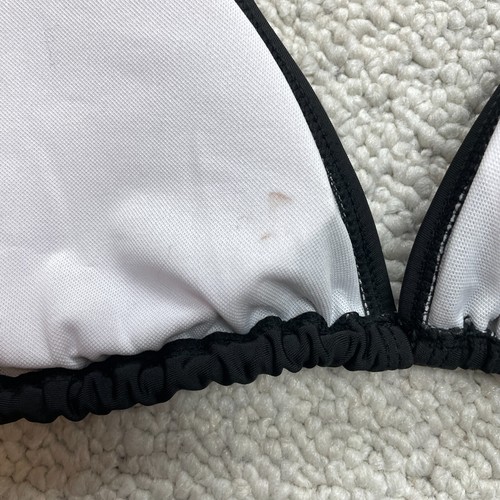 Swimwear Bikini Set Womens XL Black Polyester Stretch Solid Swim Beach 2 Piece - Picture 6 of 7