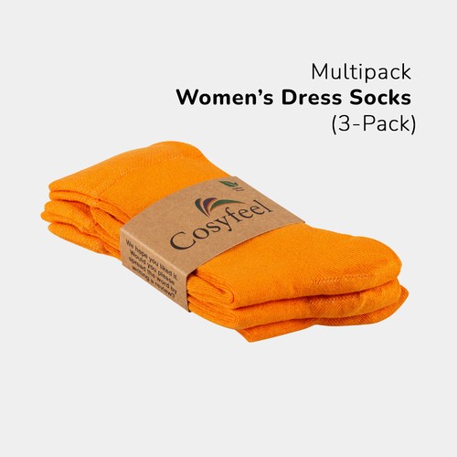 Cosyfeel® Women Crew Dress Socks 3-Pack Bamboo Material Durable Seamless Toe - Picture 70 of 133