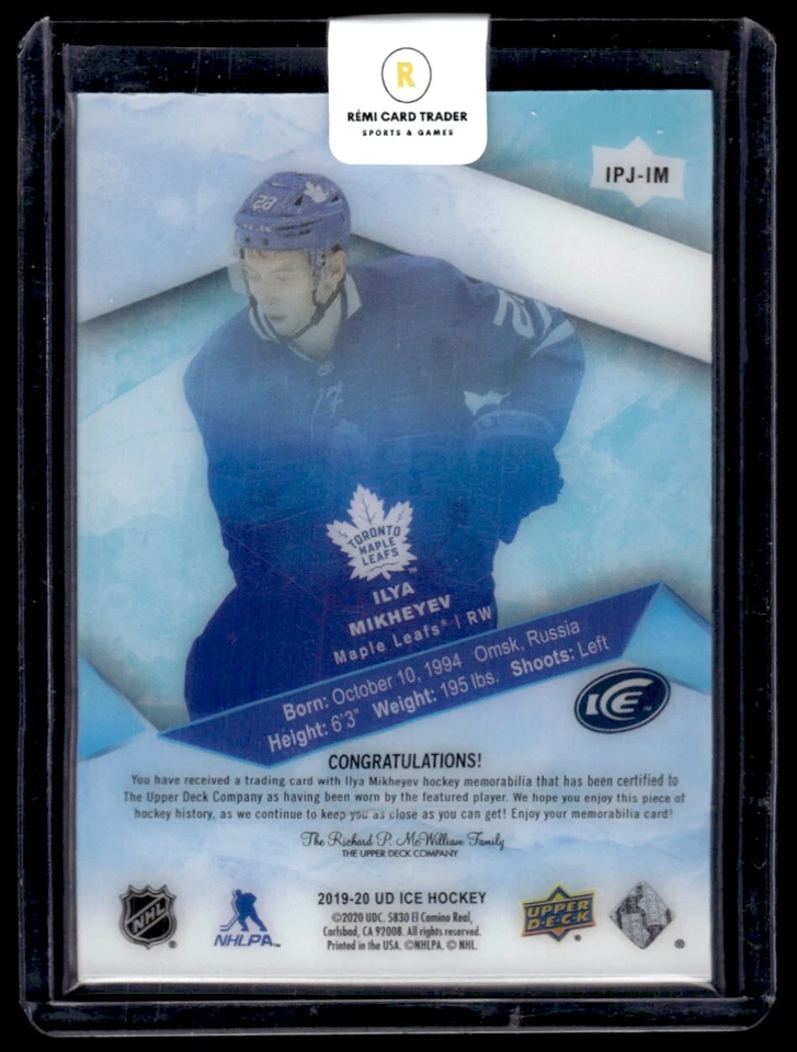 2019-20 Upper Deck Ice Ice Premieres Jersey Relics Ilya Mikheyev Rookie #IPJ-IM - Image 2 of 2
