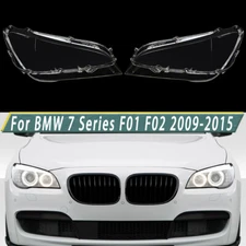 For BMW 7-Series F01 F02 2009-2015 Pair Left & Right Headlight Lens Cover Shell