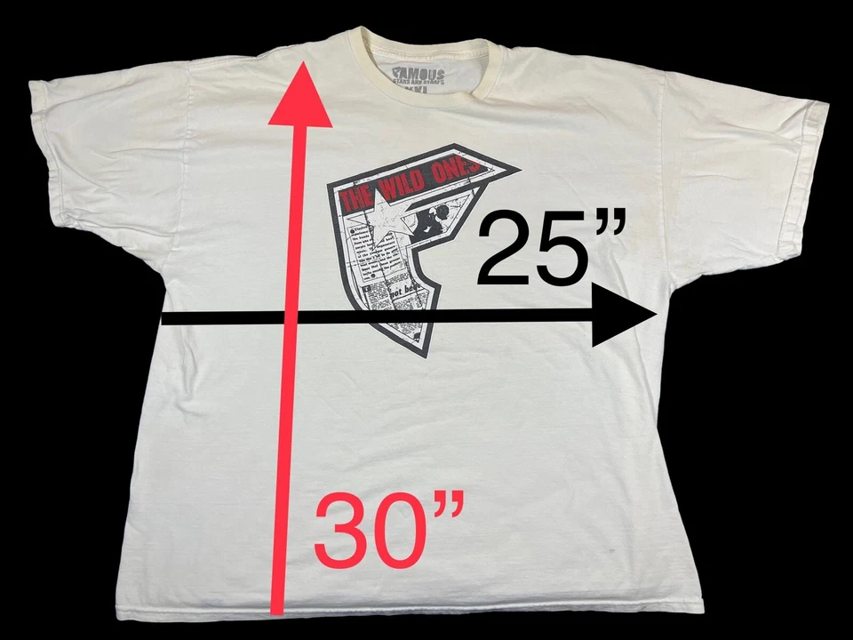 Camiseta blanca Famous Stars and Straps x The Wild Ones años 2000 talla XL Foto 3 de 4