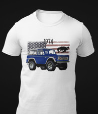 1974 Blue Ford Bronco Short-sleeve Unisex T-shirt 1974 Blue Ford Bronco Short-sleeve Unisex T-shirt