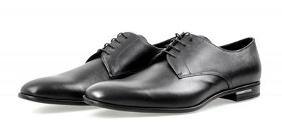 PRADA Saffiano Leather Derby Dress Formal Shoes - Black - NEW -  US 11.5 EU 44,5