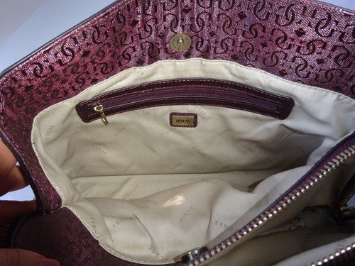 Bolso de hombro para mujer GUESS Halley novia Burdeos - Imagen 8 de 12