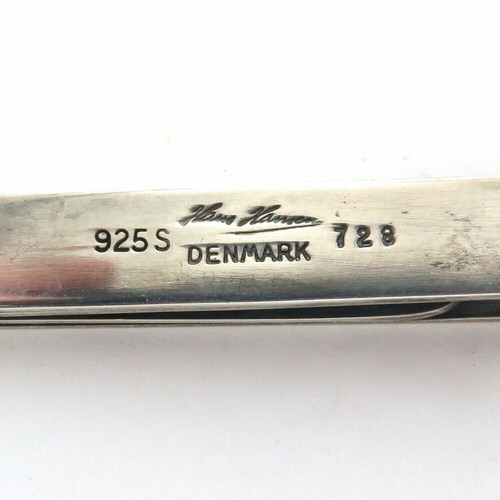 Vintage Hans Hansen Denmark Modernist Sterling Silver Tie Clip #728 - Picture 2 of 6