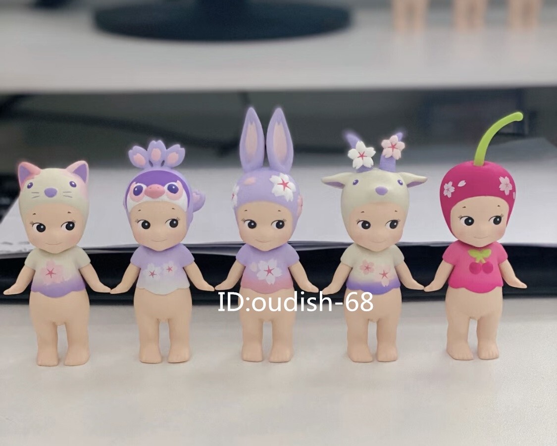 5 PCS Authentic Sonny Angel Night Cherry Blossom Mini Figure