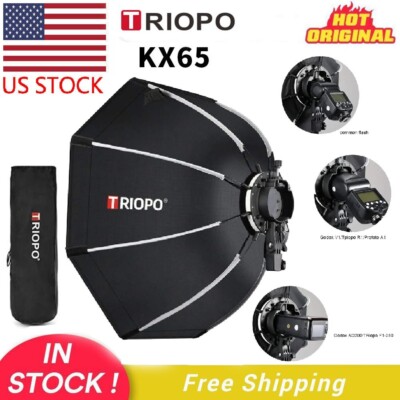 US Triopo KX65 25.6'' Foldable Octagon Softbox Fr Godox AD200Pro V1 V860III TT685