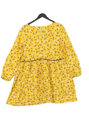 Hush Damen Midi Kleid UK 12 gelb Viskose mit Polyester A-Linie - Bild 1 von 5