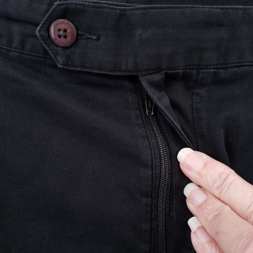 Bobby Jones Pants Mens 42 Black Chino Mid-Rise Straight Cuffed Pleated Casual - Picture 7 of 13