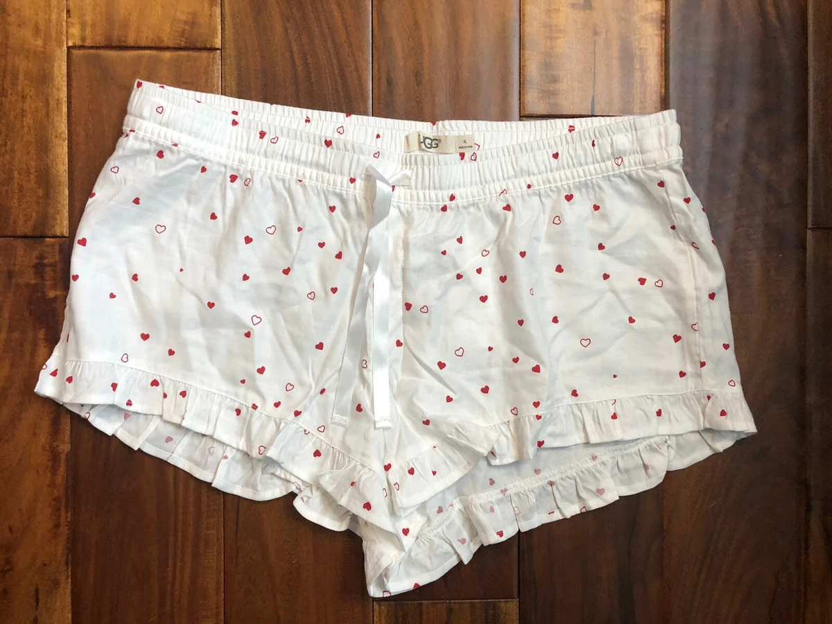 UGG Shorts Hearts Pajamas Size XLarge Red White Love Soft Sleep