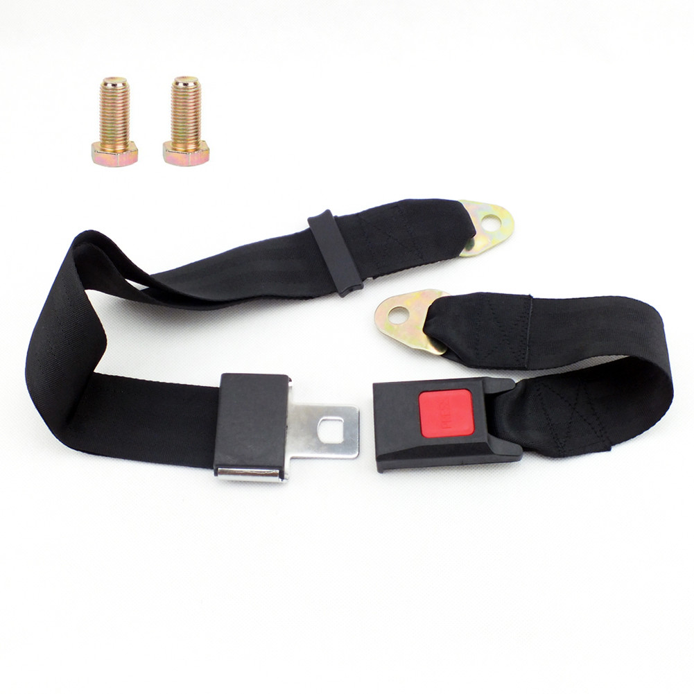 Universal Adjustable Black 2 Point Retractable Auto Car Safety Seat