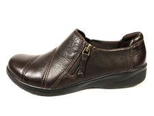 Clarks Women's Cheyn Clay Loafer Brown Leather Size 8 M