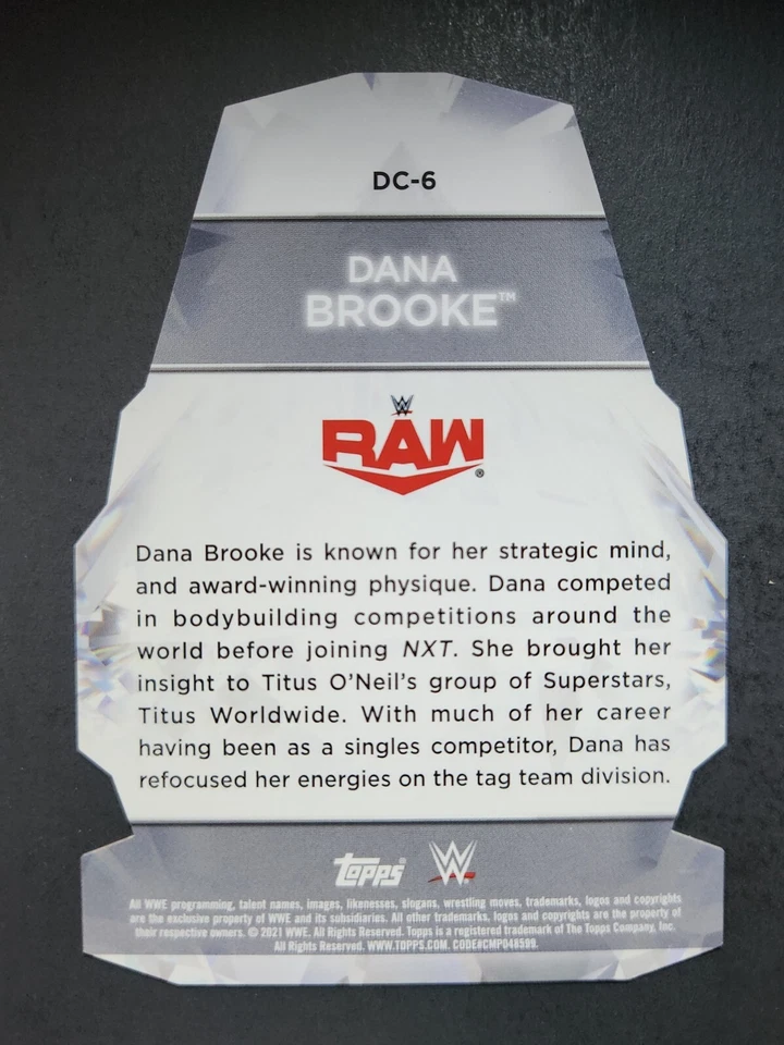 2021 Topps WWE Women's Division 〜 #DC-6 DIAMOND CUTS INSERT DANA BROOKE - Image 2 of 2