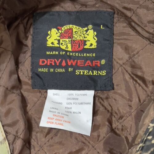 Stearns Dry Wear Jacket Men Large Realtree Camo Hooded Hunting Fishing PVC Coat - Picture 2 of 14