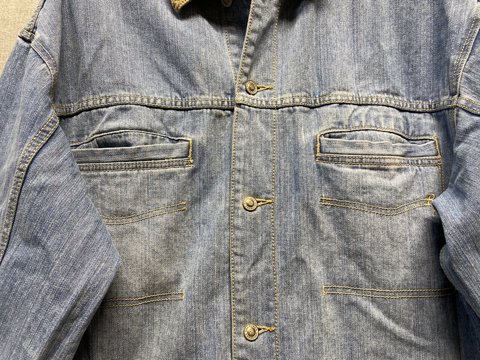 Vintage Rocawear Mens Denim Jacket XL Blue Long Slee… Gem