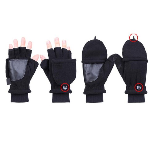 Fleece Flap Gloves Man Student Adult Thicken for Riding Double Layers - Picture 5 of 12