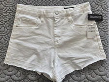 NWT BlankNYC High Rise White Denim Shorts, The Lenox, Vodka Soda MSRP $68, Sz 28