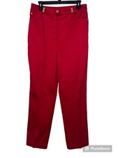  St. John Sport By Marie Gray Red Straight Women's Pants EE201