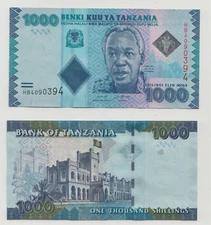 TANZANIA:New:1000 shillings Banknote - African Currency P-New Sign (2020) UNC