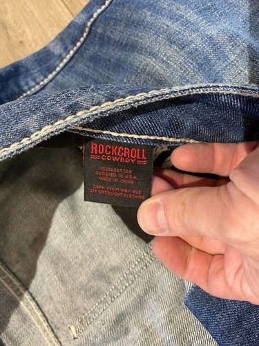 Rock & Roll Denim Men's 38x32 Double Barrel Straight Cowboy Thick Stitch Jeans - Picture 5 of 11