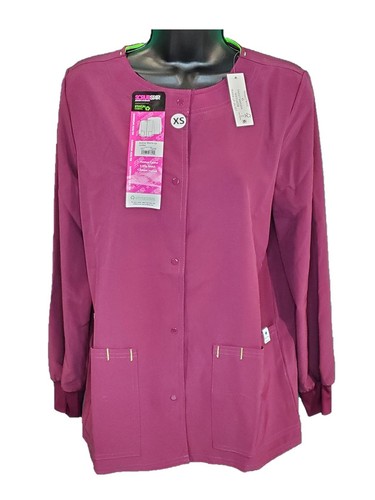 Scrubstar Damen Active Stretch Snap Front Warm-Up Jacke Sweet Sangria XS