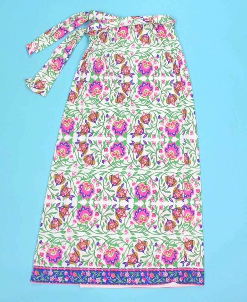 Винтажный 1970-х Mr. Dino психоделический цветочный подпись подпоясанный макси юбка sz 12 /961 - Изображение 2 из 4