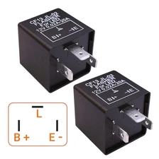 3-Pin CF13 JL-02 Adjustable LED Flasher Relay for Car Turn Signal Light Bulb-2Pk