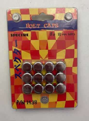 LOT OF 5 CHROME BOLT CAPS / BOLT COVERS for 10mm BOLTS SPECTRE 1438 12 PACK NEW - Picture 2 of 3