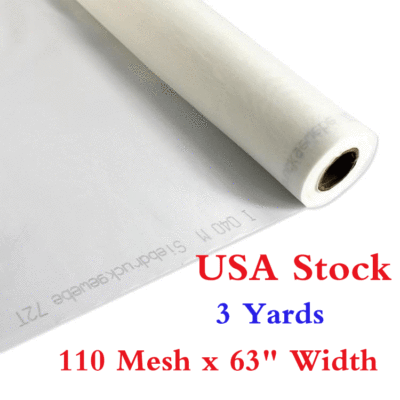 #ad USA 3 Yards 110 Mesh 63quot; White Silk Screen Printing Fabric Silkscreen Film $12.00