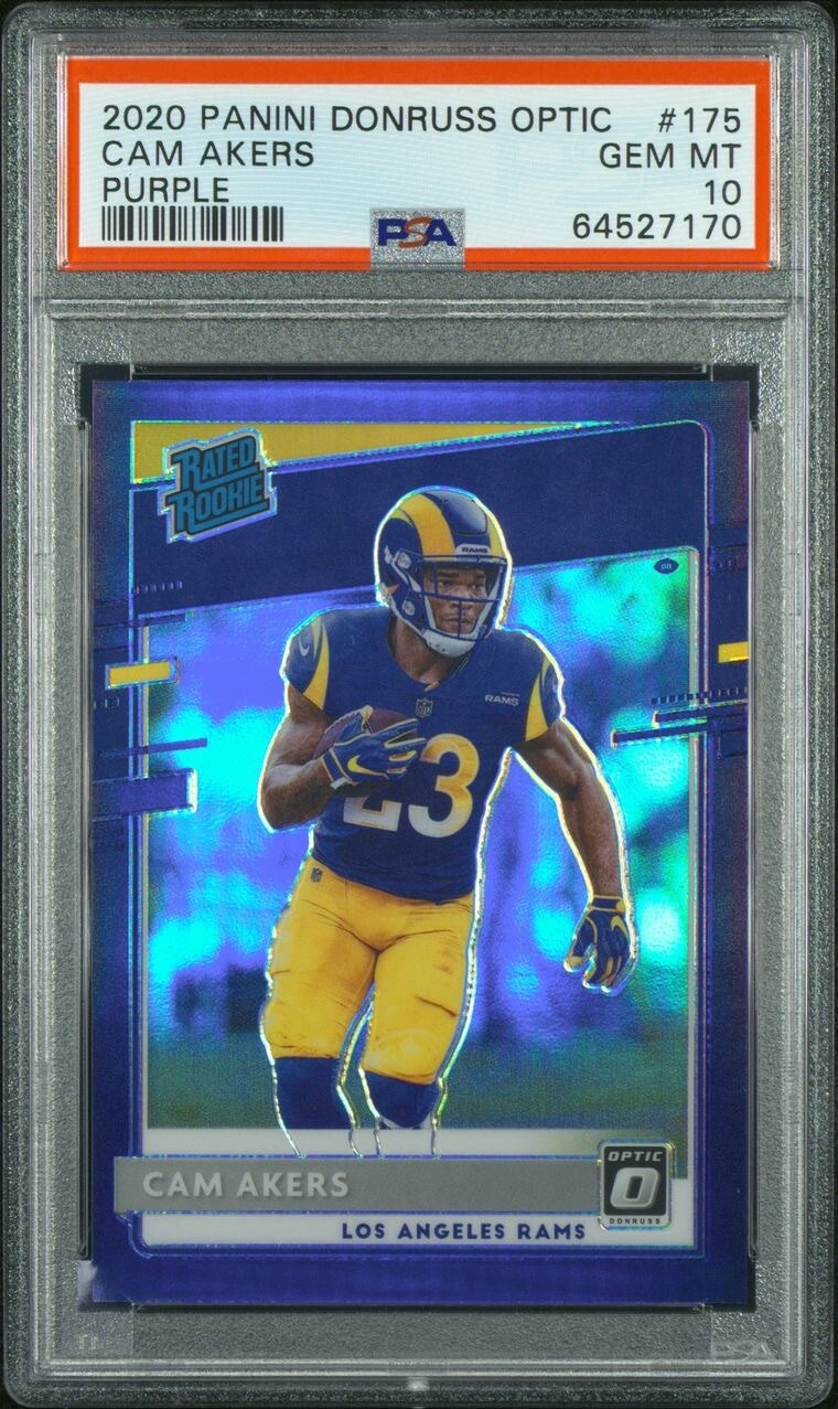 Cam Akers 🔥 2020 Donruss Optic Purple 14/50 Rare RC Gem Mint PSA 10 💎