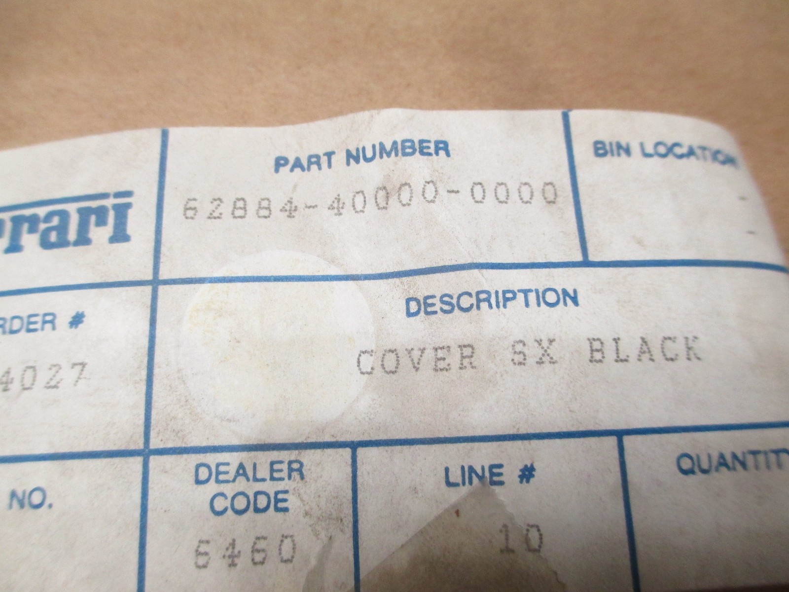 Ferrari 348 TB/TS -- LH Outer Joint Cover In Black Leather # 62884400